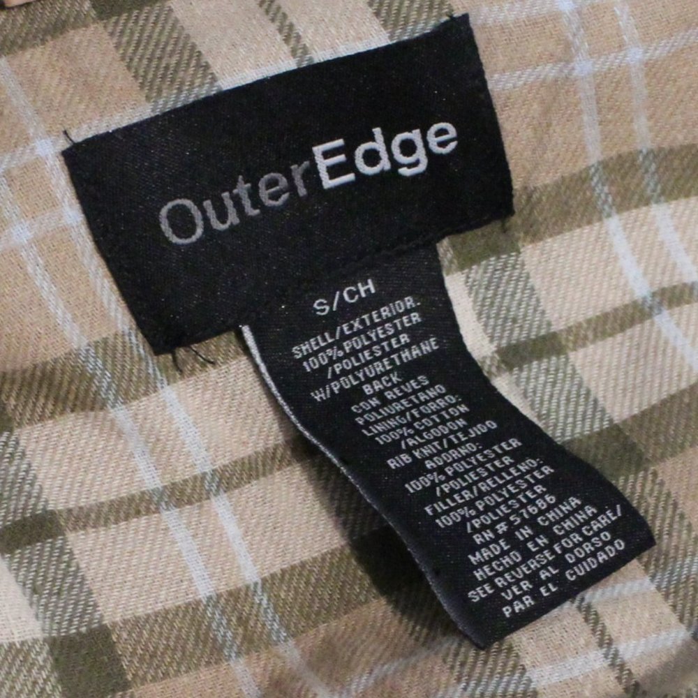 OUTEREDGE, TAN PUFFER VEST,  SIZE SMALL - Picture 6 of 7